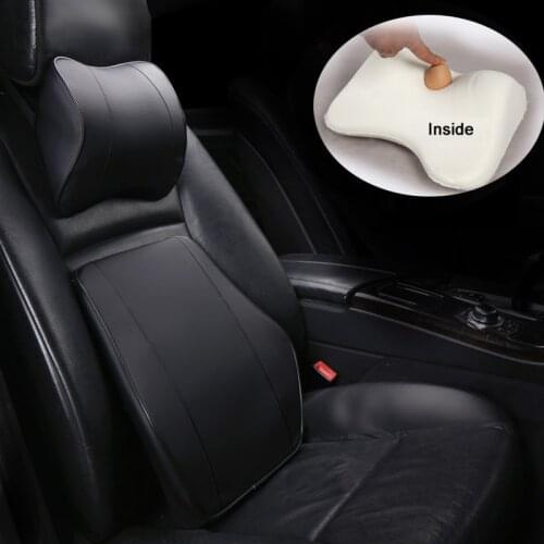 Pu Leather Car Headrest Pillow Universal Memory Foam Comfortable Neck Pillows Fit For Kia Rio Quality Guarantee E1 X25