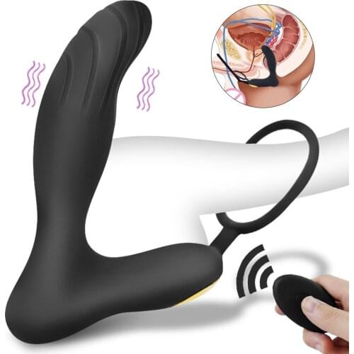 Remote Control Anal Plug Vibrator Silicone Prostate Stimulator Butt Plug Delay Ejaculation Ring Prostate Massage Sex Toys For Me