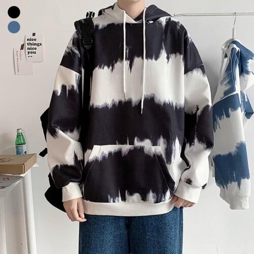 Men Women Long Sleeve Oversized Hoodie Tie Dye Gradient Color Pocket Sweatshirt Mens Hoodies Tops