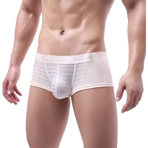 Mens Underwear Sexy Boxer Shorts Breathable Low Rise Underpants Bulge Pouch Boxershorts Men Elastic Homme Panties Mens Lingerie