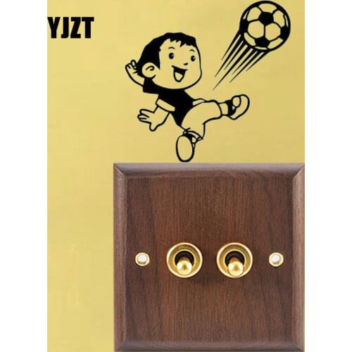 YJZT Football Player Boy Bedroom Wall Stickers Art Vinyl Decal Light Switch Sticker 8SS-2497