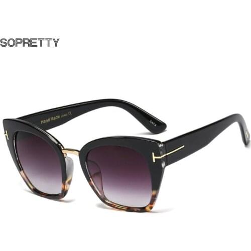 EURO Large Size Cat Eyes Female Gradient Grey Lens Sunglasses ,Fashion Women Black Flat Mirror Sun Glasses Frames S165