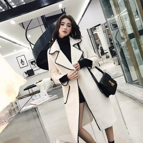 2019 New Autumn Winter Vintage Style Women Runway Trench Coat Slim long sleeves lapel Trench Double-breasted Ladies fashion coat