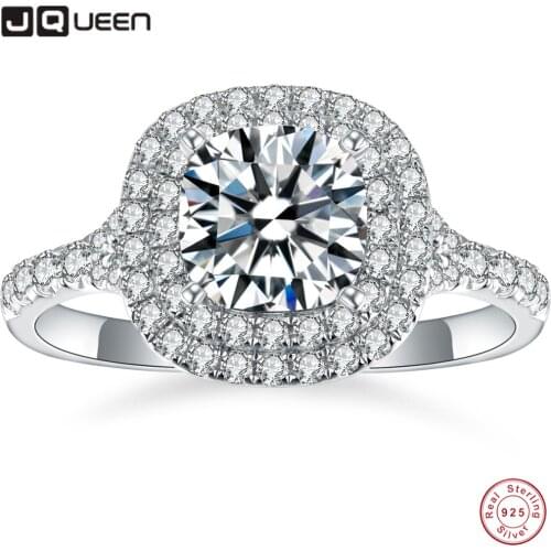 925 Sterling Silver Ring 3ct Classic Cushion Cut Diamond Square Moissanite Jewelry Ring For Women