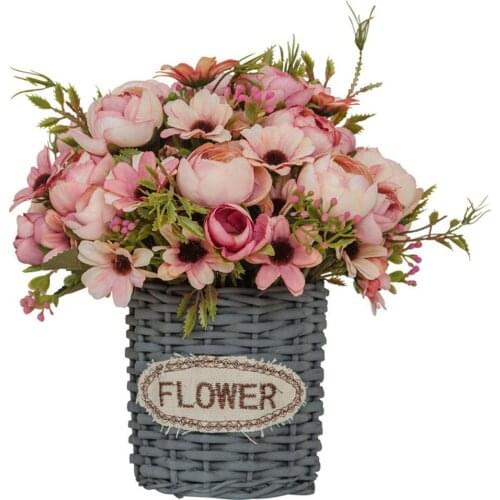 1Pc Artificial Tea Rose Hydrangea Fake Garden Flower DIY Wedding Decoration Bonsai Stage Party Desktop Home Decor Photo Prop