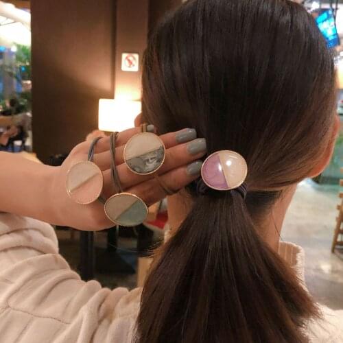 100pcs/lot DIY Simple Multi Maiden Acrylic Geometry Round Hair Band Triangle Rubber Band Hair Styling Tools Accessories HA1345