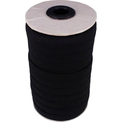 100yards 6mm 7mm 8mm 9mm 10mm Black Elastic Stretch Ribbon Band Lace Trim Tape Webbing Belt Strap Clothes Sewing Supplies T2406