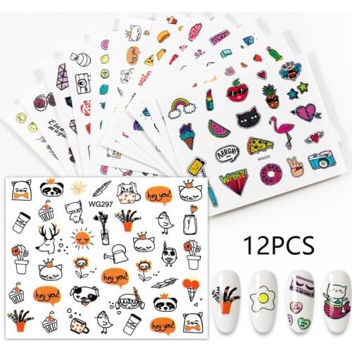 20 piece set of nail stickers unicorn letter watermark slider set of color polished stickers for nail art nail art accessories