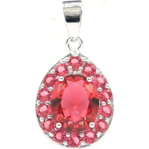 33x20mm Lovely Drop Created Blue Turquoise Pink Kunzite Cubic Zircon Daily Wear Girls Silver Pendant Wholesale Drop Shipping