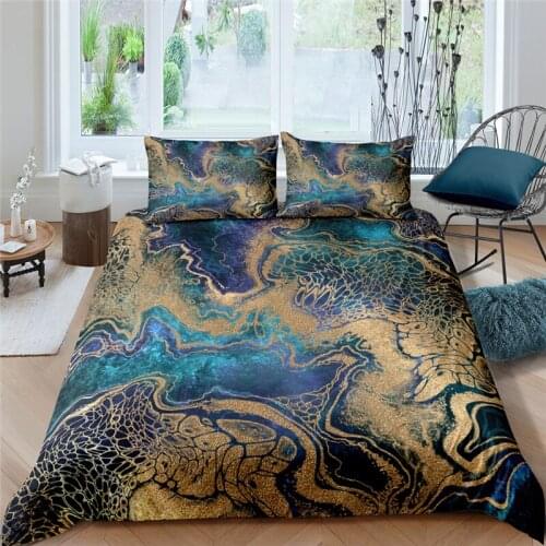 3D Bedding Sets 2/3Pcs Colorful Marble Abstract Art Printed Comfortable Duvet Cover Pillowcase Home Textile Queen and King Size
