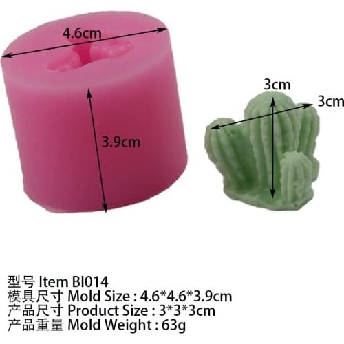 3D Cactus Shape Silicone Mold Chocolate Cake Decoration Mold
