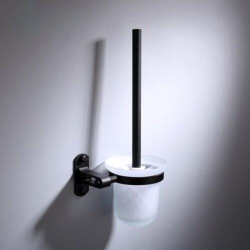 Bathroom Accessories Wall Mounted Black Space Aluminum Bathroom Toilet Brush Holder Bathroom Accessories Set Cleaning
