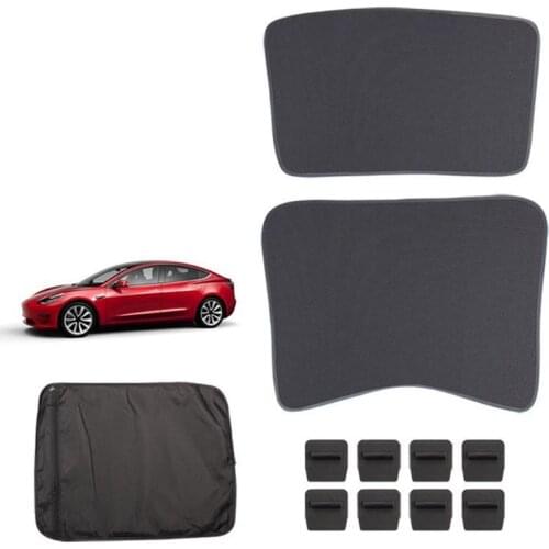 Auto Car Sunshade Sunroof Tesla Model 3 Windshield Shade Front Rear SunShade For Tesla Accessories Glass Roof Sunshade