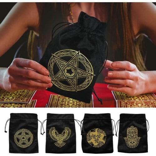13x18CM Velvet Tarot Storage Bag Divination Drawstring Package Small Object Jewelry Crystal Stone Storage Bag for Home Organizer
