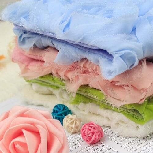 Free Shipping DIY Polyester Chiffon Embroidery 3D Rose Fabrics HT-PCEF-A