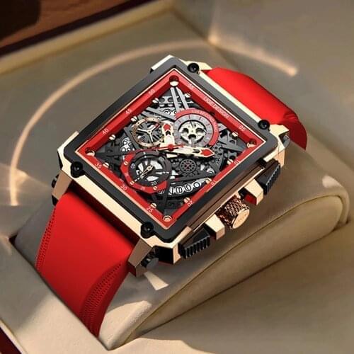 2021 New Men Watches LIGE Top Brand Luxury Waterproof Quartz Square Watch For Men Date Sport Hollow Clock Male Relogio Masculino