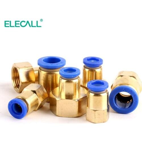 ELECALL 5pcs pneumatic fittings quick connector straight push in plug PCF6-01/8-02/10-03/12-04