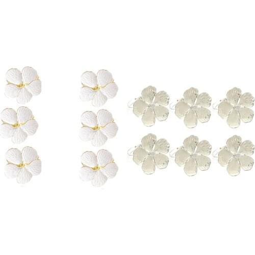FQYL 6 Pcs Flower Napkin Rings, Holiday Napkin Ring for Wedding Party Holder Dining Tables Setting Decor and Daily Use