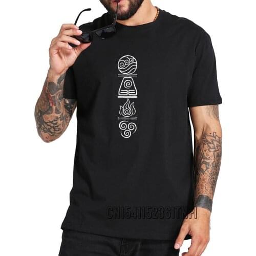 The Four Elements T Shirt Avatar The Last Airbender Tshirt 100% Cotton Japanese EU Size Summer Adults Tshirt Tops