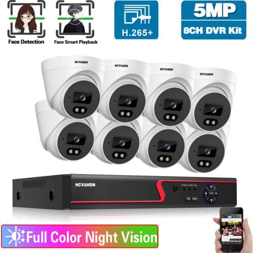 8 Channel CCTV Camera Security System Kit DVR 8CH 5MP Home Indoor AHD Dome Camera Video Surveillance System Set XMEYE 4CH NVR