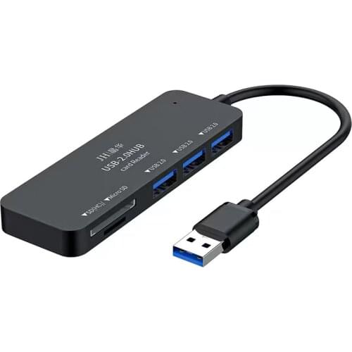 USB HUB USB 2.0 Hub 30CM/0.3m 4 Port USB Splitter with TF/SD Card reader Adapter for Macbook Pro PC Computer Accessories Hub