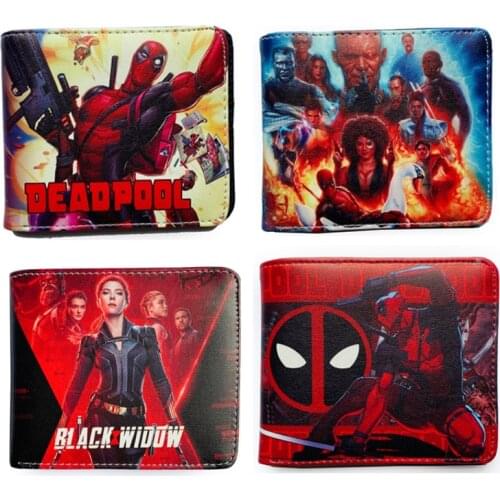 Disney Anime Avengers Short Wallet Spider-Man Money Bag Student Black Widow Card Case Student Wallet Women Purse