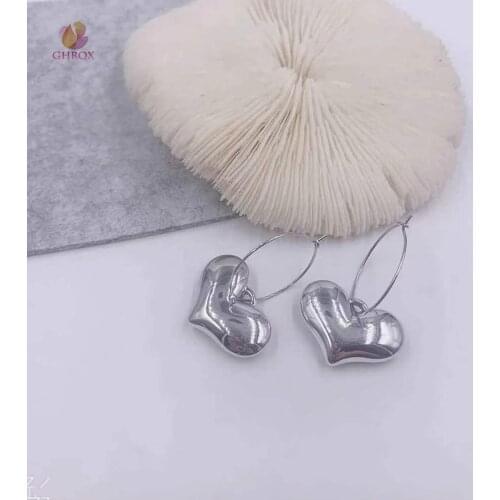 Fashion Simple Heart Earrings Quality Drop Earrings for Girls Women Gift Lovely Jewelry Factory
