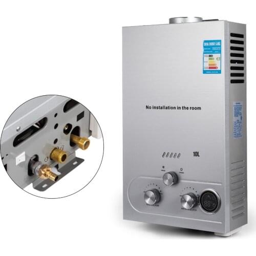 Hot Water Heater 10L LPG Natural Gas Propane Water Heater Tankless Instant Boiler with Shower Head and LCD Display
