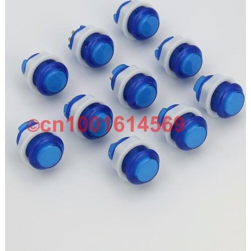 New 10pcs 5V 24mm LED Light Arcade LED Push Button for Arcade Game Machines Mame Game DIY & PC Controller Computer Game - Blue