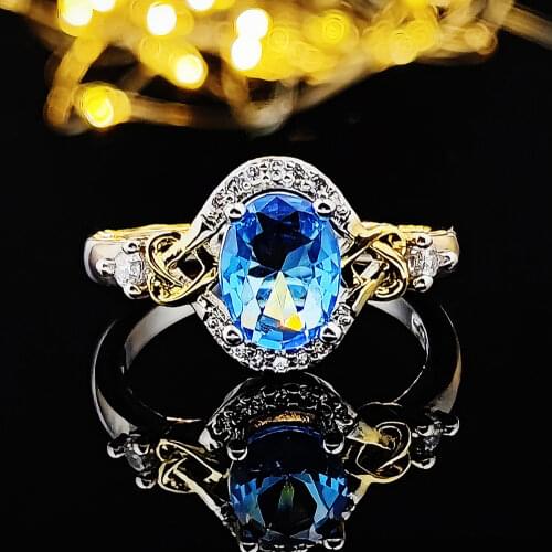 2021 new gold silver color oval 925 Sterling Silver engagement ring for women lady anniversary gift jewelry wholesale R5057