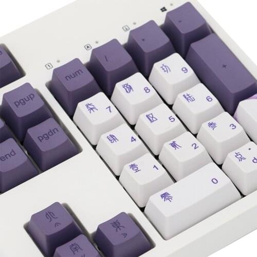 New Tang Dynasty Keycap PBT 104 Key Caps 6.25X Space 113 pcs For Cherry MX Keyboard gift purple