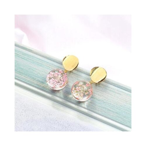 New fashion Small fresh glass ball gypsophila earrings Korean temperament wild sequin petal earrings