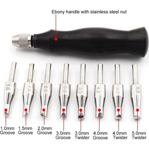 New Leather Edge Creaser Ebony Handle Leathercraft Marking Edge Decorate Line Tool Stainless Blade Shallow Line Groove Convex