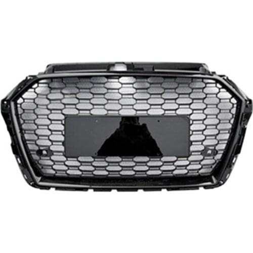 Perfect Fitment Honeycomb Front Grille For Audi A3 2017-2020 Upgrade RS3 Style Black Silvery Electroplating Racing Grill