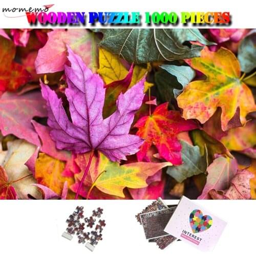 MOMEMO Fallen Leave Puzzle 1000 Pieces Wooden Customized Adults Jigsaw Puzzle Beautiful Nature 1000 Piece Personality Puzzle Toy