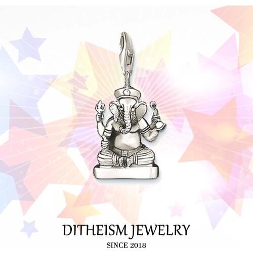 Ganesha Charms Pendant,2018 Jewelry 925 Sterling Silver Hinduism Gift For Women Men Boy Girls Fit Bracelet Necklace Bag