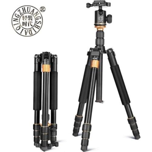 QZSD Q999s Portable Pro Aluminum alloy Tripod Monopod & Ball Head Compact Travel for DSLR Camera Hot
