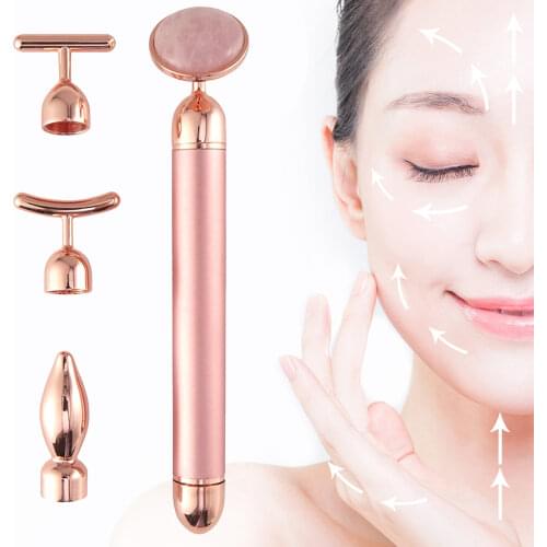 2 in 1 Facial Massager Electric Purple Crystal Jade Face Roller Massage Tool for Skin Lifting Firming Tightening Skin Care Tool