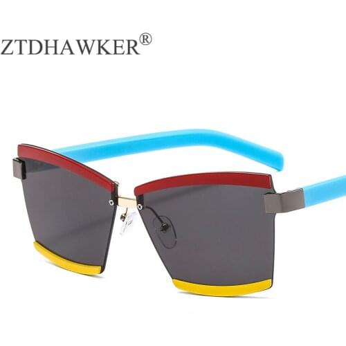 New Color Matching Fashion Metal Sunglasses Shades for Women Red Green Blue Personality Male Square Glasses
