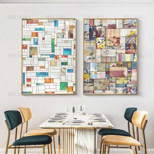 Modern Wall Art Modern Abstract Geometric Prints Canvas Painting Colorful Poster Prints Wall Art Picture for Home Decor Cuadros