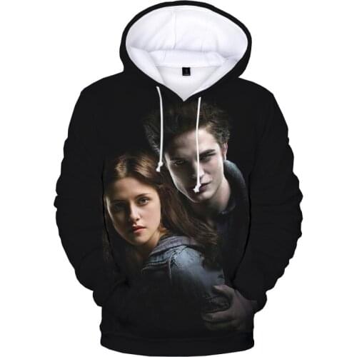 New Popular 3D Print Hoodies The Twilight Saga Men Harajuku Streetwear Sweatshirts Monochromatic hoodie for men and girls