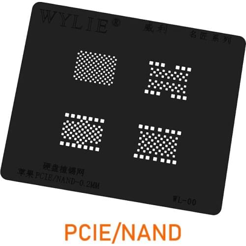 Wylie PCIE BGA Reballing Stencil For iPhone iPad Nand Flash Memory Chip IC Solder Tin Plant Net Heat Template Black Steel Mesh