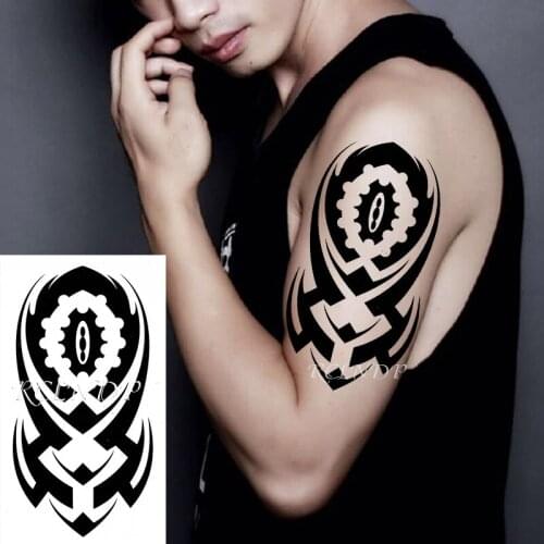 Waterproof Temporary Tattoo Sticker Personality Totem Cool Black Fashion Fake Tatoo Flash Tatto Arm Leg Body Art for Women Men