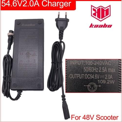 54.6V 2.0A Charger Standard Original Charging Kaabo Accessories for 48V Electric Scooter Wolf Warrior King X Mantis