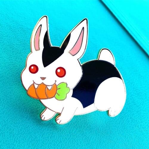 Bunnicula Vampire Rabbit Enamel Pins Cute Cartoon Evil Eating Carrot Bunny Lapel Pin Jacket Jeans Badge Brooch Accessories