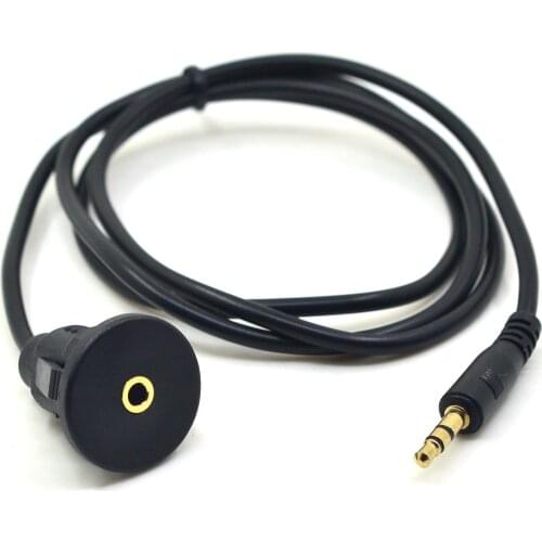 1M 3.5 mm male to Female Car Truck Dashboard Waterproof Flush Mount 3.5mm 1/8" AUX Audio Jack Extension Cable With Mounting 3FT