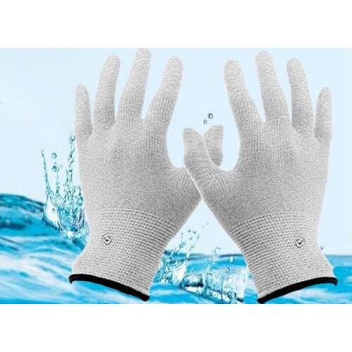 1 Pair New Breathable Conductive Electrotherapy Massage Electrode Gloves Use With Tens Machine for Therapy Hand Massager Tool