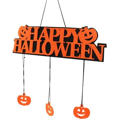 1pcs 35x10cm Halloween Sign Pumpkin Hanging Pendant Ornament For DIY Window Door Wall Signs Halloween Party Decoration Supply