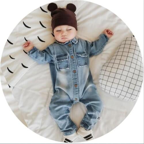 2019 Soft Denim Baby Romper Graffiti Infant Clothes Newborn Jumpsuit Baby Boy Clothes Girls Costume Cowboy baby girl clothes