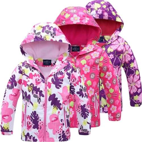 2020 Brand Flower Polar Fleece Girls Jacket For Child Clothing 3-12T Girls Outerwear Coat Spring Autumn Kids Windbreaker Jackets